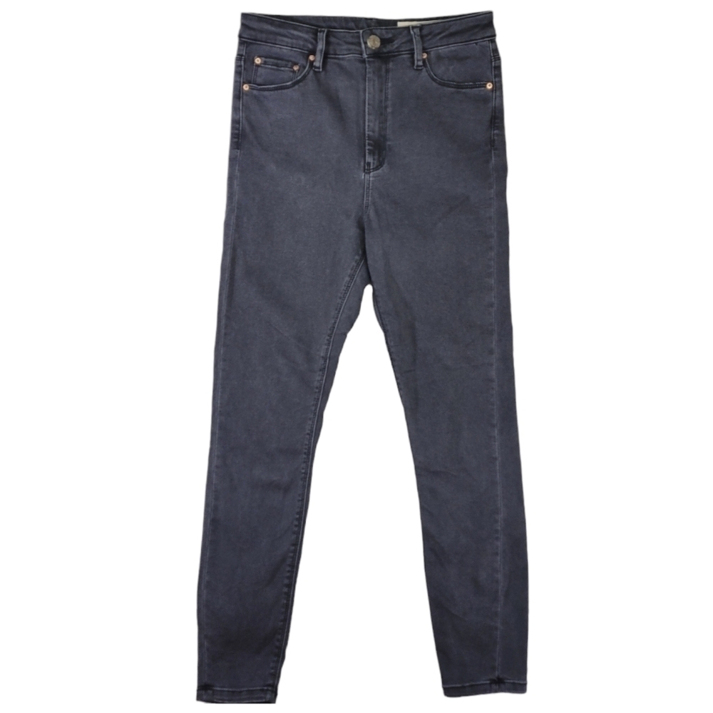 ASOS‎ Slim Gray Black High Rise Denim Mom Jeans Size 28/30